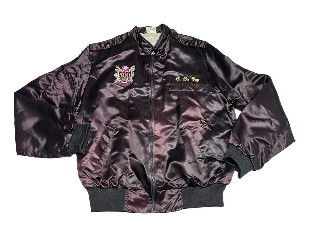 Vtg Colorado Belle 500 Club Embroidered Satin Jacket SZ L Casino Laughlin AZ
